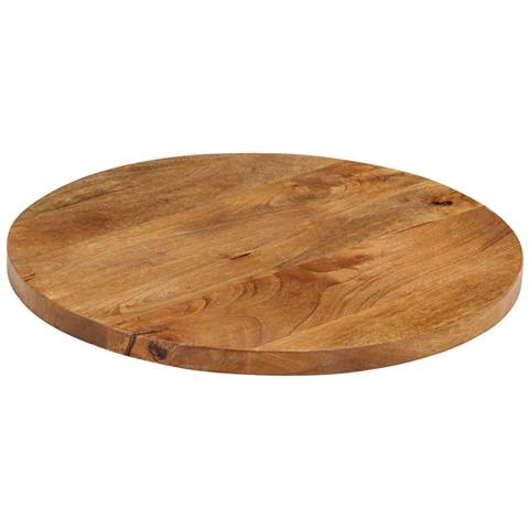 Piano per Tavolo Ø 40x2,5cm Rotondo in Legno Massello di Mango - Foto 1