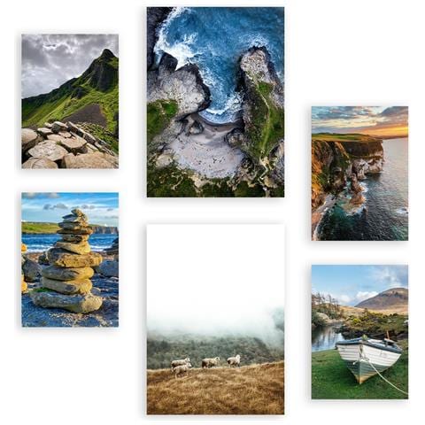 Set Di 6 Stampe Irlanda Nella Fotografia Dipinti Decorativi Estetici Per Il Tuo Soggiorno, Camera Da Letto, Casa A3 & A4 Senza Cornice - Foto 1
