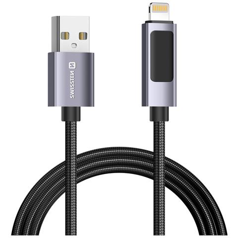Cavo 2.4a Ricarica E Sincronizzazione Usb A Lightning 12w 1,5 M Con Display Led, Nero - Foto 2