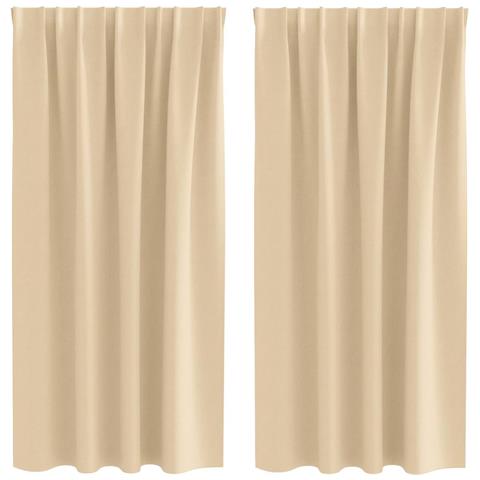 Tende con tende 2 pcs Crema 175x140cm Poliestere - Foto 1
