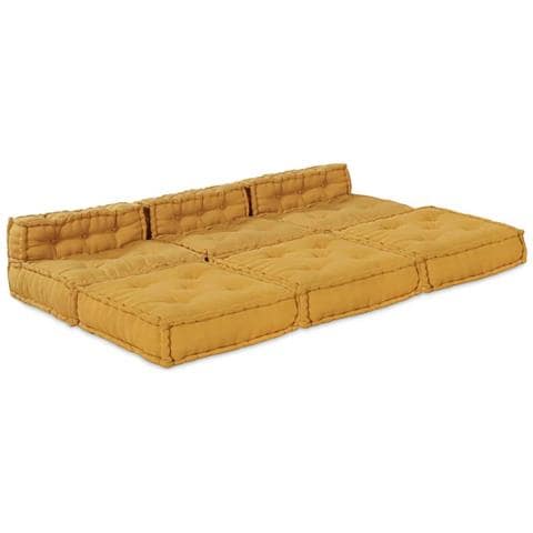 Divano modulare 4 pcs Giallo Tessuto - Foto 1