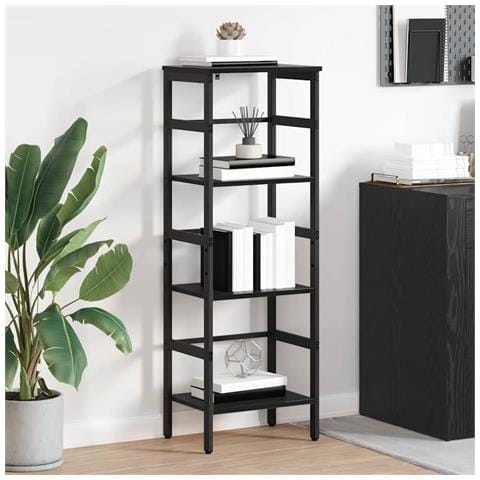 Libreria Rovere Nero 40 x 29,5 x 115 cm Legno multistrato - Foto 2