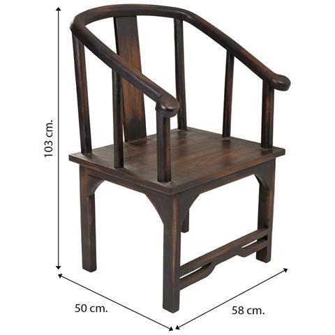 Poltrona In Legno Marrone Di Origine Tailandese 58x50x103h - Foto 8