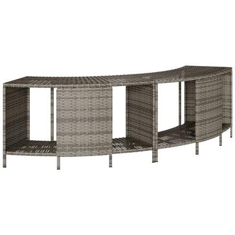 Scaffali Portaoggetti Vasca Idromassaggio 2pz Polyrattan Grigio - Foto 1