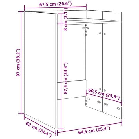 Mobiletto per lavatrice Bianco 67,5 x 62 x 97 cm - Foto 9