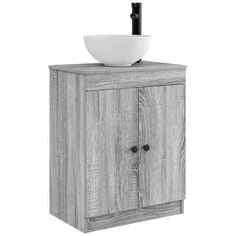Mobile da bagno con lavabo Sonoma grigio 54 x 35 x 83 cm - Foto 1