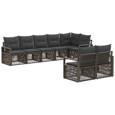 Set Divano da Giardino 8 pcs Grigio polyrattan - Foto 1