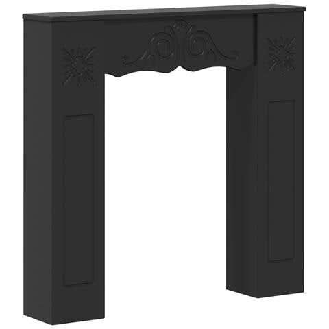 Cornice per camino Nero 102 x 20 x 102 cm Legno ingegnerizzato - Foto 1