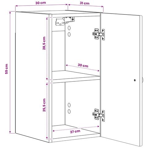Armadio da bagno a muro EDE Legno antico 30 x 31 x 59 cm - Foto 9