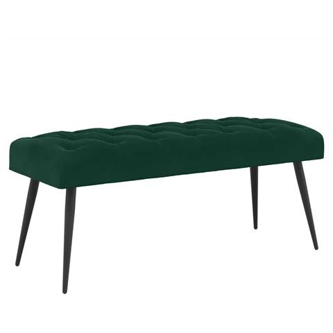 Panchina con bottoni imbottiti Verde Scuro 110 x 40 x 46 cm - Foto 1