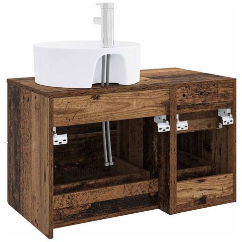Set di mobili per il bagno 2 pz Legno antico - Foto 2