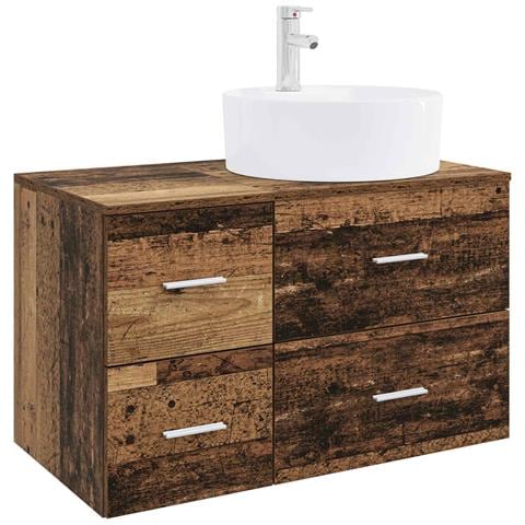 Set di mobili per il bagno 2 pz Legno antico - Foto 1