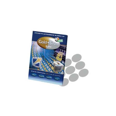 etichette ovali sl4 satinate argento 50etic. / fg (36x27) 100fg silver line - Foto 1