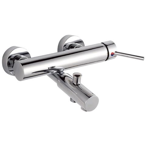 Miscelatore Esterno Per Vasca Con Duplex Doccia In Ottone Cromato Con Cartuccia Da Mm. 35, Piletta Di Scarico Automatico, un Flessibile Da 150 Cm, Una Doccetta A 5 Getti, Un Supporto E Minuteria Di Fis Saggio. Linea Londra. - Foto 1