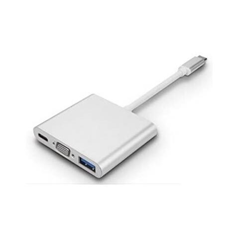 Mini Docking Station Universale per Laptop USB-C 3.1 / USB-A 3.0 Colore Argento - Foto 1