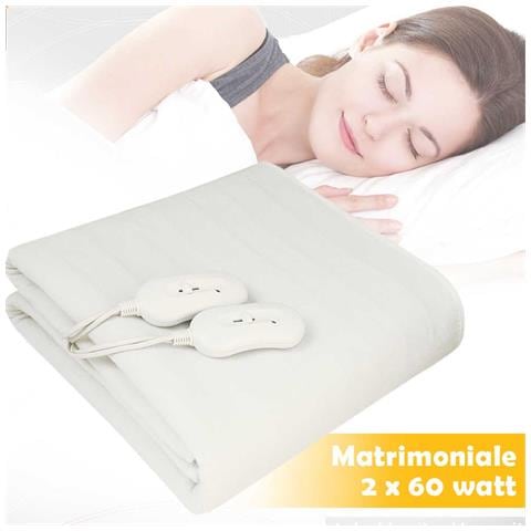 Coperta Elettrica Termica Letto Matrimoniale Coprimaterasso Scaldaletto 2x60w - Foto 1