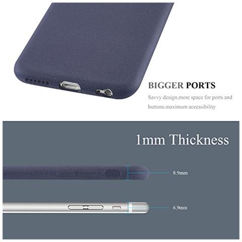 Cadorabo Custodia Compatibile Con Apple Iphone 6 / Iphone 6s In Frost Blu Scuro - Coperchio Protettivo In Silicone Tpu Flessibile - Foto 2