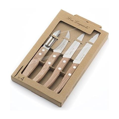 497511nt01kk4 Forest - Set Di 4 Coltelli Essenziali, Acciaio Inossidabile, Legno Naturale, 22 X 13 X 2 Cm - Foto 2