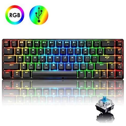 60 Di Gioco Allineare Meccanica Tastiera Tastiera Impermeabile Tipo C Wired 68 Tasti Retroilluminato A Led Usb 18 Chroma Rgb Retroilluminazione Completa Chiavi Per I Giocatori E Dattilografi Anti-ghosting (nero Blu Switch)  - Foto 1