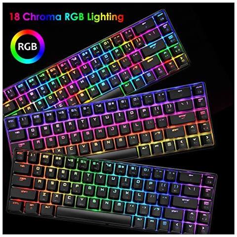 60 Di Gioco Allineare Meccanica Tastiera Tastiera Impermeabile Tipo C Wired 68 Tasti Retroilluminato A Led Usb 18 Chroma Rgb Retroilluminazione Completa Chiavi Per I Giocatori E Dattilografi Anti-ghosting (nero Blu Switch)  - Foto 4