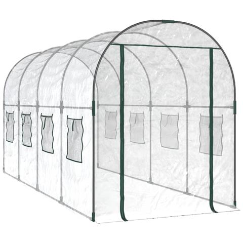 Serra Trasparente 160x400x190 cm PVC Acciaio Verniciato Polvere - Foto 2