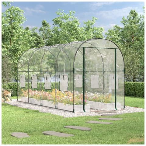 Serra Trasparente 160x400x190 cm PVC Acciaio Verniciato Polvere - Foto 1