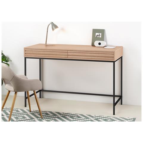 Celine Scrivania Con 2 Cassetti In Agglomerato Di Rovere - Foto 5