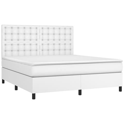 Giroletto Molle Con Materasso E Led Bianco 180x200cm Similpelle - Foto 2