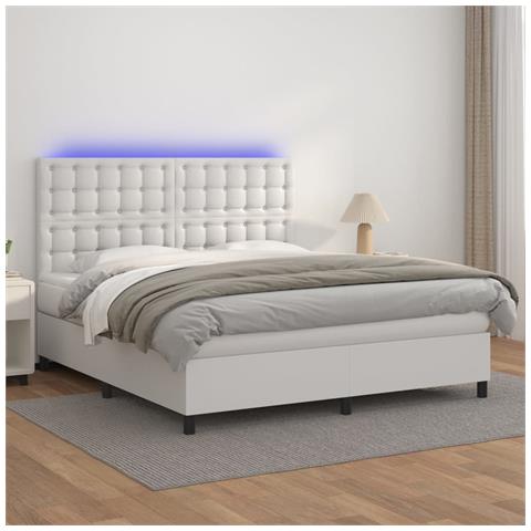 Giroletto Molle Con Materasso E Led Bianco 180x200cm Similpelle - Foto 8