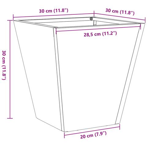 Fioriere da Giardino 2 pz 30x30x30 cm in Acciaio Zincato - Foto 2