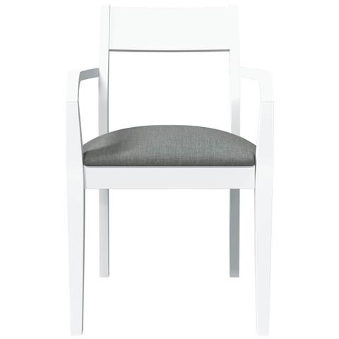 Sedie da Pranzo con Cuscini 2 pz Bianco Legno Massello di Hevea - Foto 2