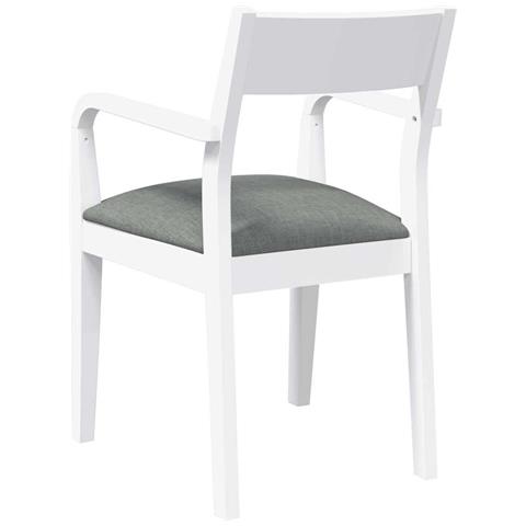 Sedie da Pranzo con Cuscini 2 pz Bianco Legno Massello di Hevea - Foto 10