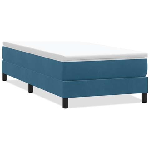 Giroletto A Molle Senza Materasso Blu Scuro 100x210 Cm Velluto - Foto 2