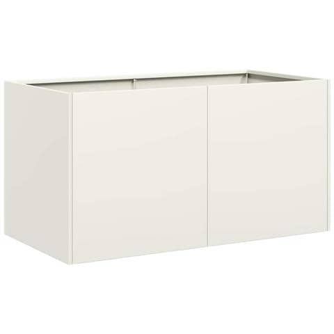 Fioriera Bianca 80x40x40 Cm In Acciaio Laminato A Freddo - Foto 2
