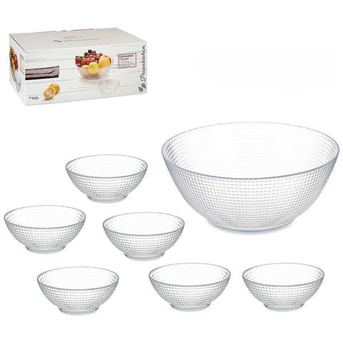 Set Di 7 Ciotole In Vetro. 27x16,5x40,5 Cm. Colore Trasparente - Foto 1