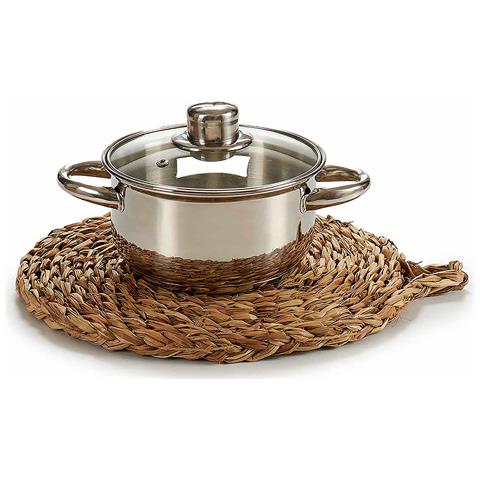 Sottopentola Per Verdure Rotondo Da 25 Cm. 25x1,5x25 Cm. Colore Marrone - Foto 4