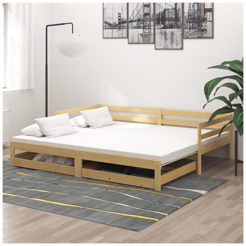 Dormeuse Estraibile 2x (90x200) Cm In Legno Massello Di Pino - Foto 8