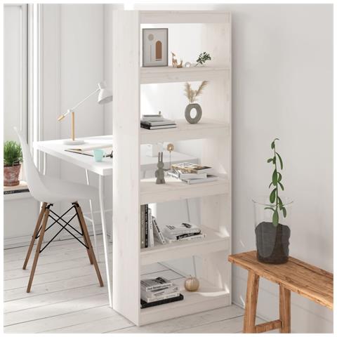 Lusso Casadino -  Libreria/divisorio Bianco 60x30x167,5 Cm In Massello Di Pino - Foto 8