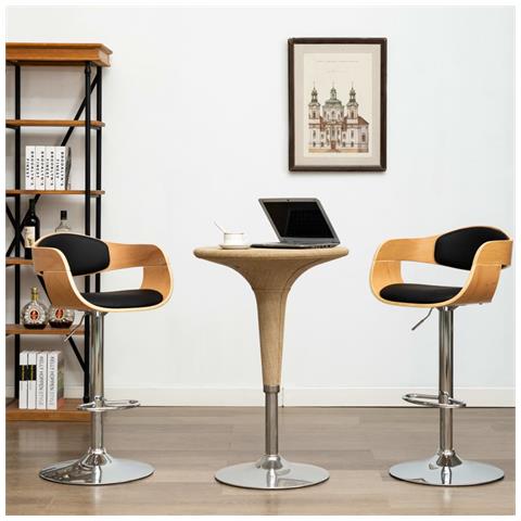 Sedie Da Bar 2 Pz Nere In Legno Piegato E Similpelle - Foto 8