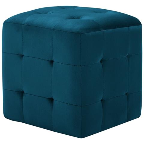 Comodini 2 Pz Blu 30x30x30 Cm In Tessuto Vellutato - Foto 1