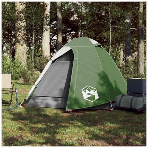 Tenda da Campeggio a Cupola per 2 Persone Verde Impermeabile - Foto 2