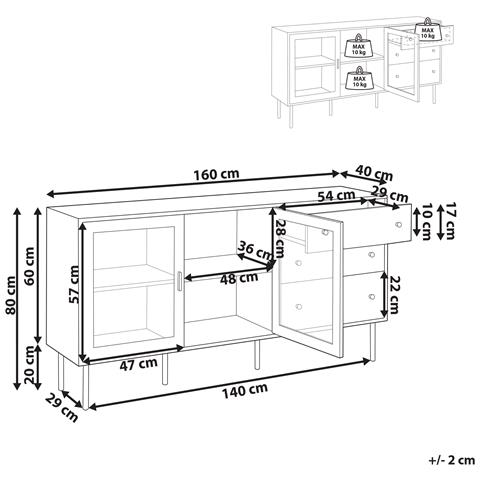 Credenza Espositiva In Vetro Milora 160 Cm Bianco - Foto 6