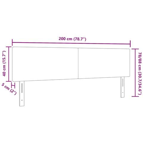 Testata letto design semplice verde chiaro grigio 200 cm in tessuto corduroy - Foto 8