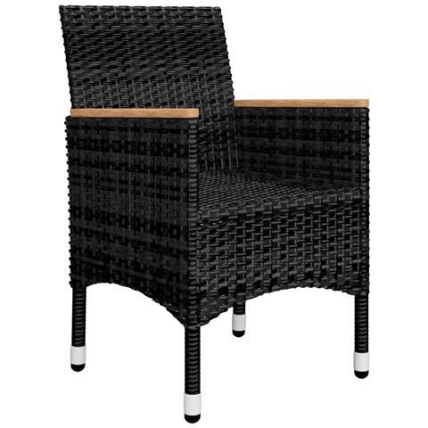 Set Mobili da Pranzo per Giardino 11 pz Nero - Foto 9