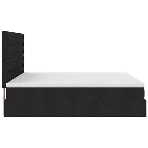 Struttura Letto Pouf con Materassi Nero 180x200 cm in Tessuto - Foto 9