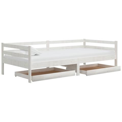 Lusso Casadino -  Cassetti Per Divano Letto 2 Pz In Legno Massello Di Pino Bianco - Foto 2