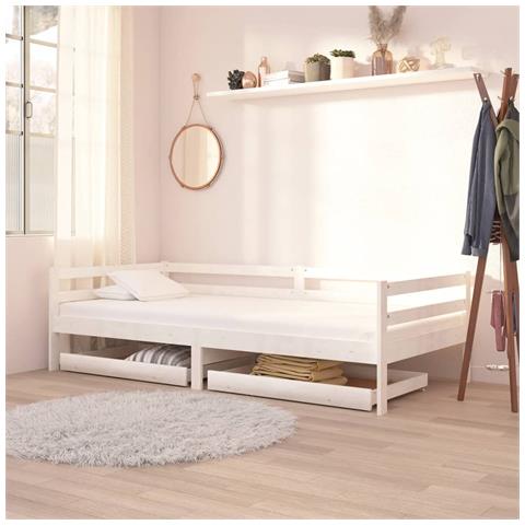 Lusso Casadino -  Cassetti Per Divano Letto 2 Pz In Legno Massello Di Pino Bianco - Foto 7