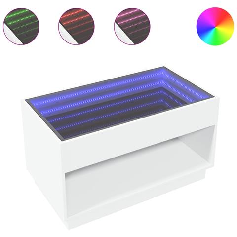Tavolino da Salotto con LED Infinity Bianco 90x50x50 cm - Foto 1