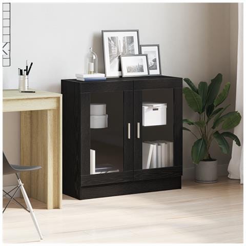 Mobile per libri Nero Rovere 82,5x30,5x80 cm in legno ingegnerizzato - Foto 2