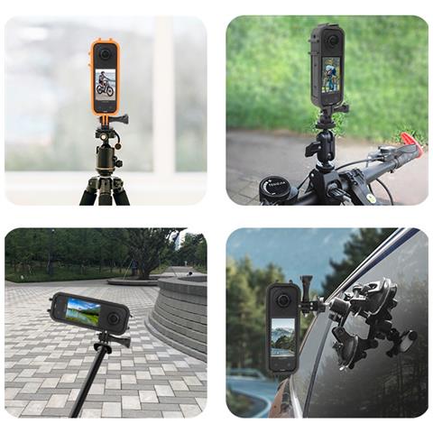Custodia Esterna Arancione Per Insta360 X5 Con Supporto Per Accessori - Foto 4